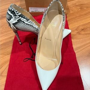 Christian Louboutin White Roccia Pigalle Follies 100 Patent Degrade Rocci